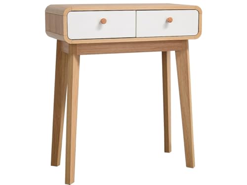 Cassie Console Table in Oak White, 30x65x76cm (DxWxH)