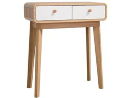 Cassie Console Table in Oak White, 30x65x76cm (DxWxH)
