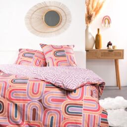 TODAY Sunshine Geometric Print Cotton Double Duvet Cover Set – Multicoloured – 220 x 240 cm