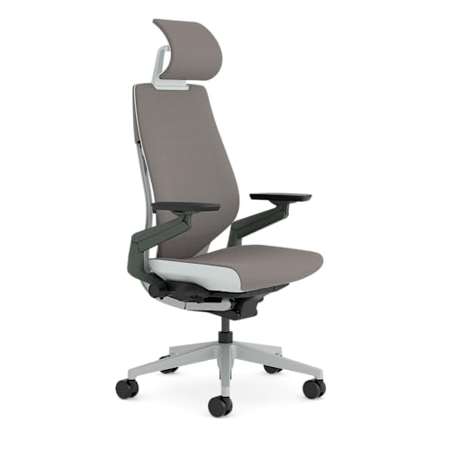 Steelcase Gesture Ergonomic Office Chair With 360° Armrests, 3D Live Back Lumbar Support, Adjustable Headrest Mocca Made in Europe, 66 x 62.5 x 107