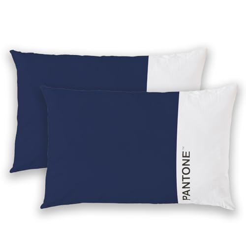 PANTONE™ Bed Pillow Cases 50 x 80 cm, 100% OekoTex Certified Cotton, Bed Cover, 2 Pieces, Cool Breathable – Cushion Cover with 20 cm Flap, Soft and Washable Bed Linen 40 °C