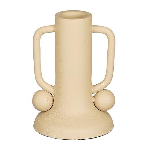 Mica Decorations Ula Candle Holder - Height 12 x Diameter 8 cm - Metal - Beige