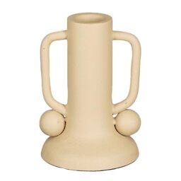 Mica Decorations Ula Candle Holder - Height 12 x Diameter 8 cm - Metal - Beige