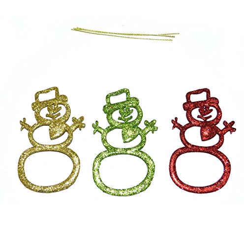 3pcs Glitter Snowman Christmas Tree Decoration Xmas Party Hanging Ornament Decorations