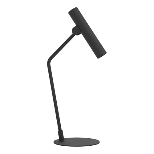 Eglo LED Bedside Table lamp Almudaina, Minimalist Light Fitting with Adjustable spot, Living Room and Bedroom Lighting, Spotlight Made of Black Metal, Warm White