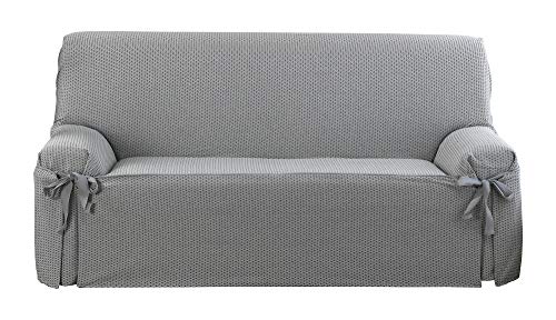 Martina Home Capri Sofa Cover Bows, Grey, 4 Seater