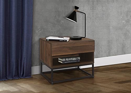 Birlea Houston Walnut Bedside Table/Nightstand/Bedside Cabinet Chest 1 Drawer