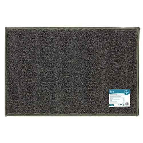 JVL Braga Machine Washable Latex Backed Door Mat, Grey