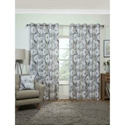 "Emma Barclay Amelia Eyelet Curtains 66 X 72 inches Grey, 100% Cotton, W Drop 72"""" (168 x 183cm), AME6672GREY"