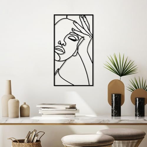 Stylish Black Decorative Metal Wall Accessory, 50 x 27 cm, 100% Metal (1.5 mm), Easy Wall Mounting, Perfect for Modern Home Decor