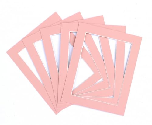 Frame Company Pack of 10 Pink Mounts, 8x6 for 6x4 - Fits a 6x4 photo, External Mount Size 8x6, Pack of 10, Acid-Free