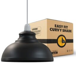 Ceiling Light Shade, Vintage Metal 29cm Curvy Shaped Lamp Shades Easy fit Ceiling Pendant Lightshade for Living Rooms bedrooms Living Room Kitchen Dining Room Cafe Restaurant (Black Inner White)