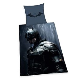 Batman Bedding, Pillowcase approx. 80 x 80 cm, Duvet Cover approx. 135 x 200 cm, with Smooth-Running Branded Zip, 100% Cotton Renforcé