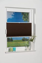 K-home Pleated Blackout Blind, Polyester, Chocolate, 70 x 130 (W x L)