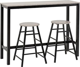Seconique Athens Breakfast Bar Table and 2 Chairs Set in Concrete Effect