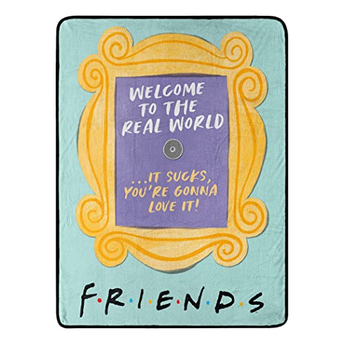 "Northwest Friends Micro Raschel Throw Blanket, 46"" x 60"", Real World Sucks"