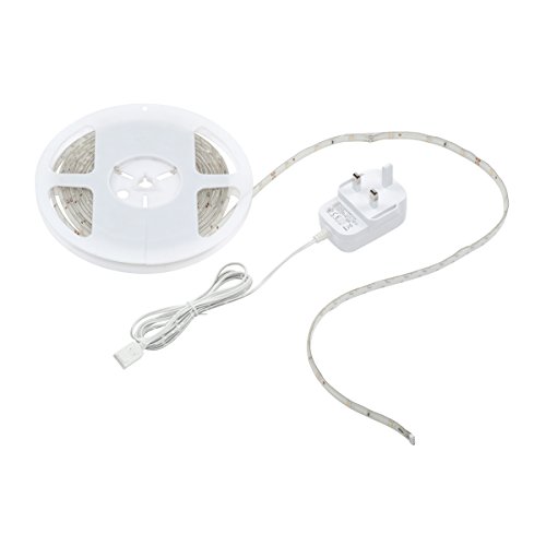 FLEXLINE Non-Waterproof 5M Daylight White LED Strips Lighting Tape Kit for Home Kitchen Cabinet TV Lighting Decoration