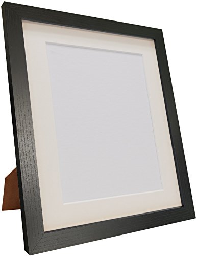 FRAMES BY POST Q7 Picture Photo Frame, Black Ash with Ivory Mount, 8 x 8 Image Size 5 x 5 Inch