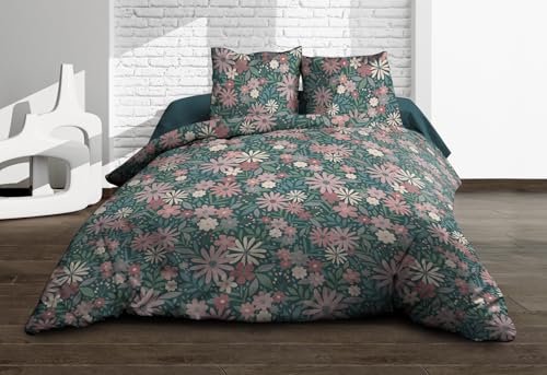 Maguy Pure Cotton 57 Thread Count Flat Sheet + Fitted Sheet 160 x 200 cm + 2 T Sheets