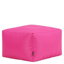 Bean Bag Bazaar Outdoor Bean Bag Footstool with Filling Included, Pink
