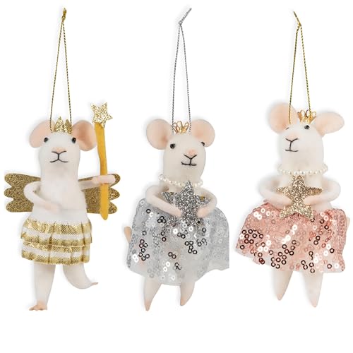 Trimits Needle Felting Mice Kit ??? Christmas Tree Decorations for Kids & Adults, Complete Craft Kit with Instructions, Wool Felt Set for Beginners, Homemade Gifts & DIY Baubles Embellishments