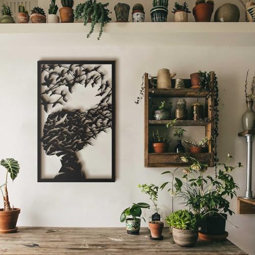 Stylish Black Decorative Metal Wall Accessory, 45 x 70 cm, 100% Steel, 1.5 mm Thick, Lightweight 0.8 kg, Perfect for Modern Home Decor