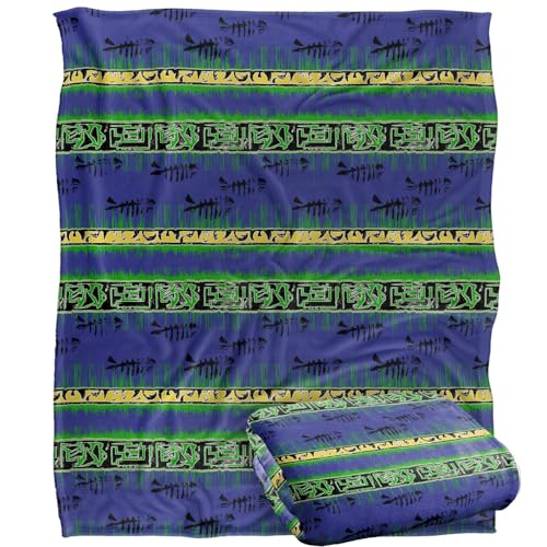 Jq Licensing - Jl-Jp Tiki Tropical Blue Pattern Silky Touch Super Soft Throw Blanket 152 X 127 Cm