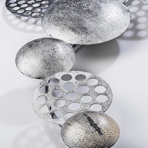 Handmade Decorative Metal Wall Accessory, Silver, 45 x 82 cm, 100% Metal (1.5 mm), Unique Hand-Painted Design, Perfect for Home Decor & Accent Walls
