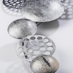 Handmade Decorative Metal Wall Accessory, Silver, 45 x 82 cm, 100% Metal (1.5 mm), Unique Hand-Painted Design, Perfect for Home Decor & Accent Walls