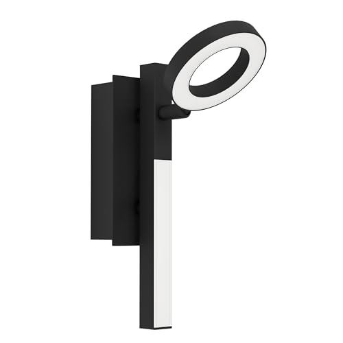 Eglo LED Spotlight bar Cardillio 2, Ceiling Light Fitting with Adjustable spot Light, Living Room lamp Made of Plastic and Black Metal, Track Lighting, Warm White