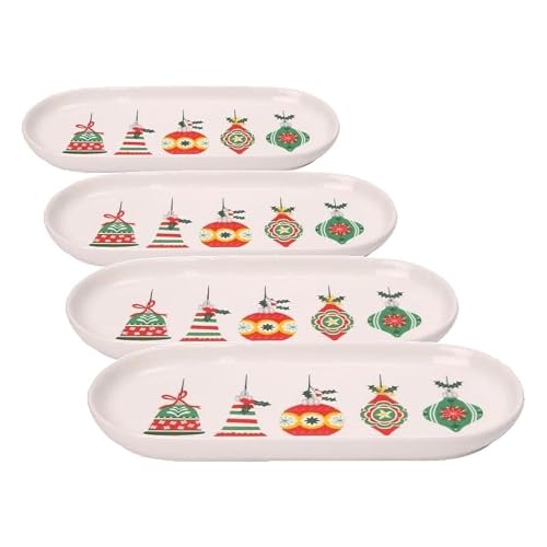 Dexam Baubles Oval Plate - Multi (Pack of 4)
