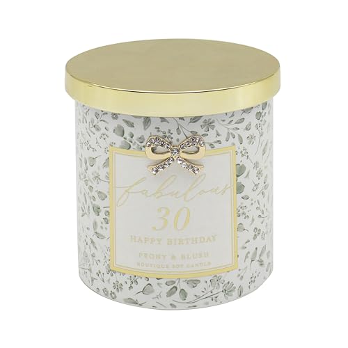 Lesser & Pavey Happy Birthday 30th Candle Madelaine by Hearts Design for Home & Decor - Long Burning Aromatherapy Candle Set for Relaxation - Large Scented Candles Birthday Gifts for Women & Men