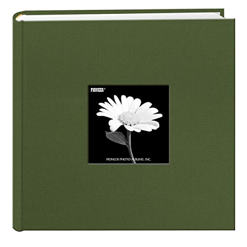Fabric Frame Cover Photo Album 200 Pockets Hold 4x6 Photos, Herbal Green
