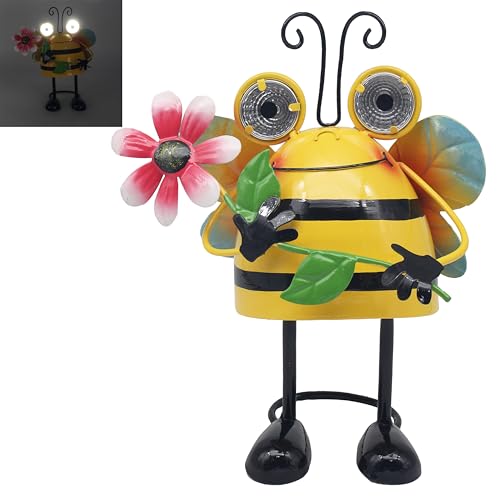 Lesser & Pavey Bright Eyes Bee Solar Led Outdoor Lights For Garden Decorations - Decorative & Durable Garden Leds For All Seasons - Waterproof Solar Lights For Pathways, Patios, Fences, and Walls