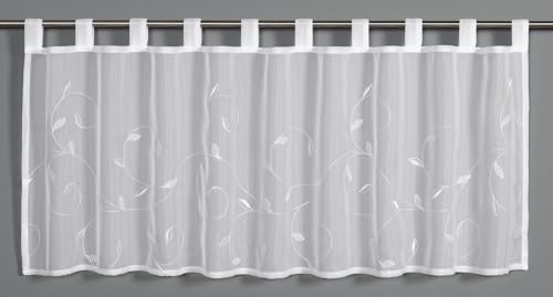 Gardinia Bistro Curtain Voile Liana Embroidery White 135 x 45 cm