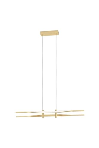 Eglo LED Pendant lamp Colmeal, Rod-Shaped Above Dining Table, Hanging Ceiling Light in Brass Metal, Warm White, Length 76 cm