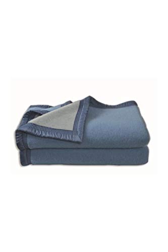POYET MOTTE Forget-me-not/Sky Wool Blanket 240 x 260 cm - Aubisque Range - Made in France