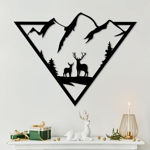 Stylish Black Decorative Metal Wall Accessory, 42 x 55 cm, 100% Metal, 1.5 mm Thickness, Lightweight & Modern Design for Home Decor