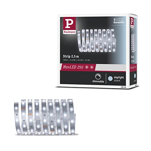 Paulmann 79858 MaxLED 250 LED Strip 2.5m Daylight IP20 incl. 1x10-watt Strip Lighting Strip 6500 K