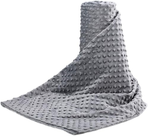 "Acdyion Weighted Blankets Removable Duvet Cover for Adults Queen Size (60""x80""),Heavy Blanket Duvet Cover with Soft and Comfort Minky with 12 Ties,Machine Washable Soft Weighted Blanket Cover (Grey)"