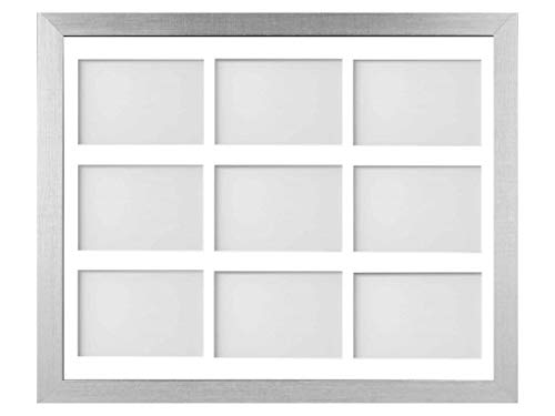 Frame Company Simpson Silver Multi Aperture Photo Frame, 20x16 for 6x4 inch (x9)