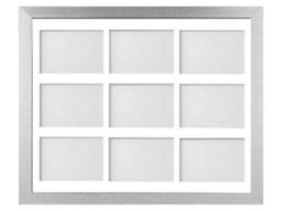Frame Company Simpson Silver Multi Aperture Photo Frame, 20x16 for 6x4 inch (x9)