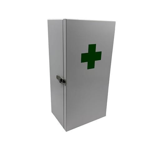 Relaxdays medicine cabinet, 3 shelves, HxWxD: 42 x 21 x 15.5 cm, wall-mounted, medical cabinet, white/green