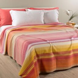 Caleffi 1006782 Single Bedspread 170 x 260 cm Rainbow Light Pique 50% Cotton 50% Polyester Orange
