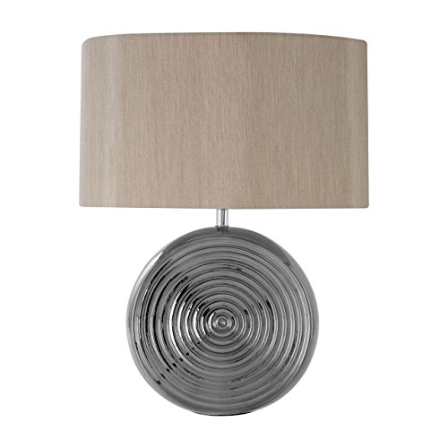 Premier Housewares Contemporary Look Silver Ceramic Table Lamp/Adjustable Reading Table Lamp Ideal For Living Rooms And Bedrooms/ w38 x d20 x h48cm.