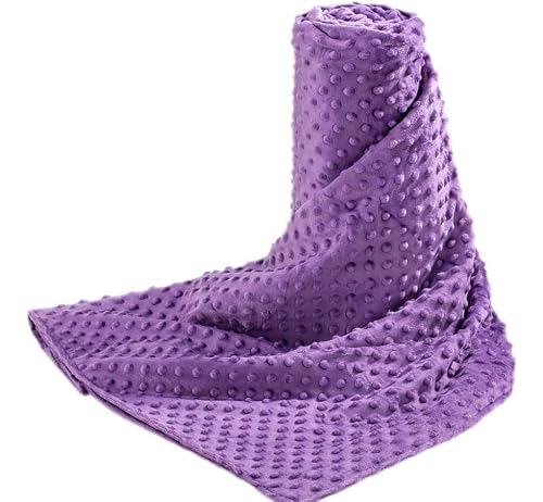 "Acdyion Weighted Blankets Removable Duvet Cover for Adults Queen Size (60""x80""),Heavy Blanket Duvet Cover with Soft and Comfort Minky with 12 Ties,Machine Washable Soft Weighted Blanket Cover (Purple)"