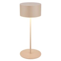 BRILONER - Rechargeable LED Table Lamp IP44 with Touch, Dimmable, Light Edge, LED, Cordless, 8X18 cm, Beige