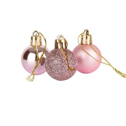 30mm/12Pcs Christmas Baubles Shatterproof Pale Pink, Christmas Tree Decorations Ball Ornaments Balls Xmas Hanging Decorations Holiday Decor - Shiny,Matte,Glitter