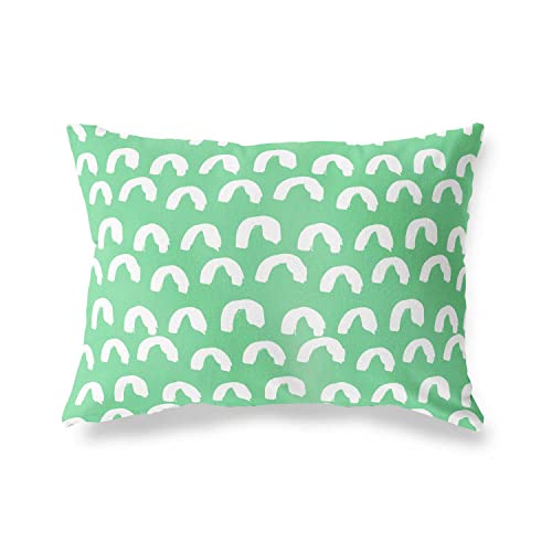 BonaMaison Decorative Cushion Cover, Petrol Green-White Throw Pillow Covers, Home Decorative Pillowcases for Livingroom, Sofa, Bedroom, Size: 45X60 Cm - Designed and Manufactured in Turkey
