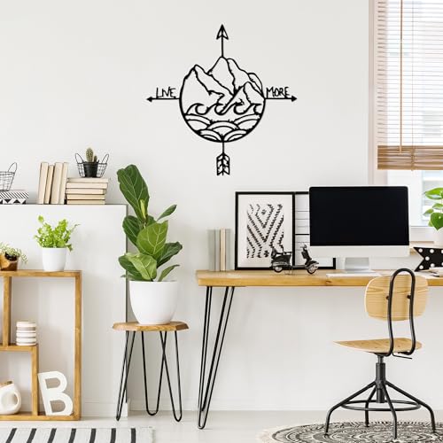 Stylish Black Decorative Metal Wall Accessory, 70 x 70 cm, 100% Metal (1.5 mm Thick), Easy Wall Mounting, Perfect for Modern Home Decor